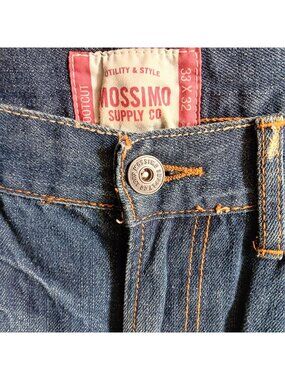Y2K 33x32 Mossimo Mens Bootcut Jeans Distressed Denim